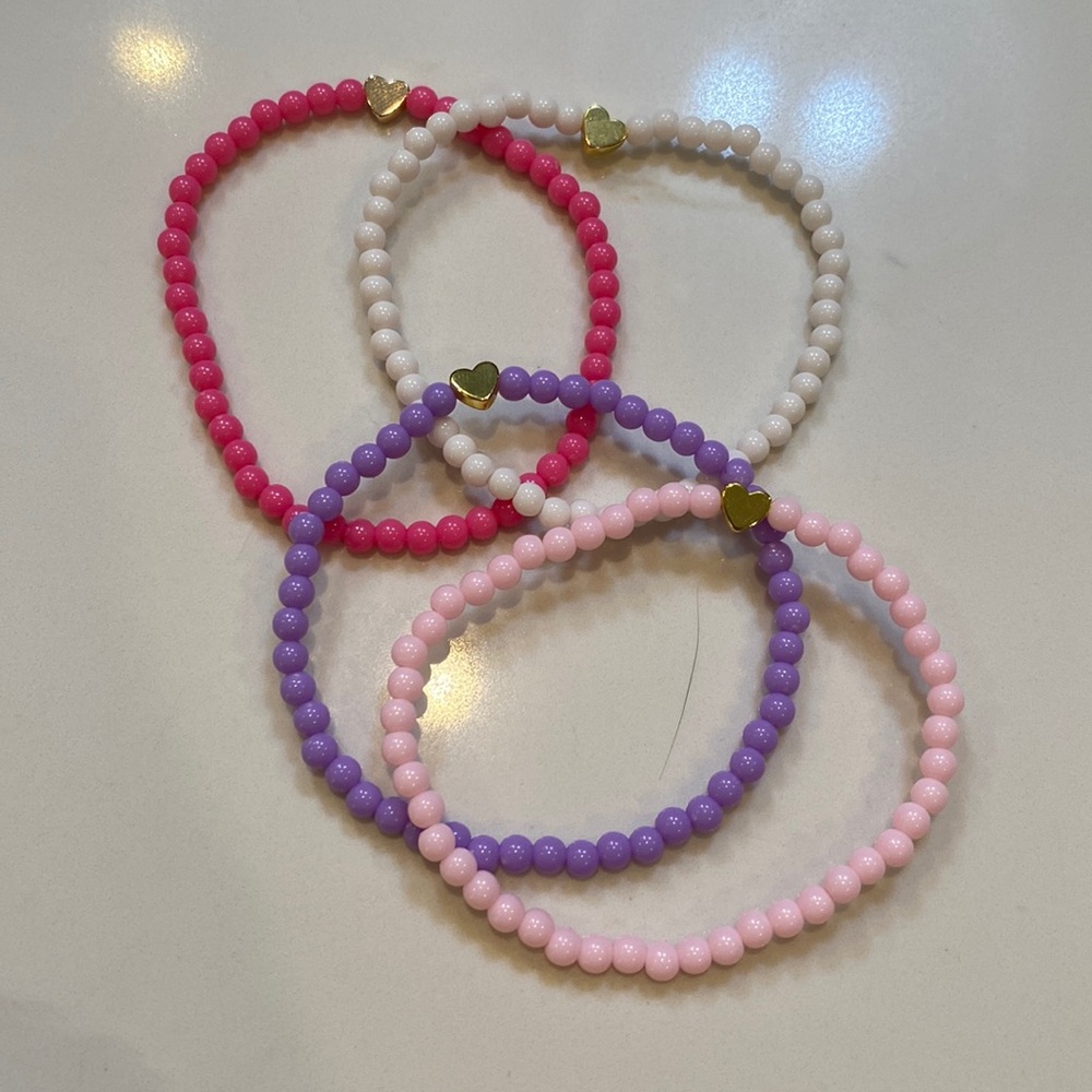 Pastel Heart Bracelets